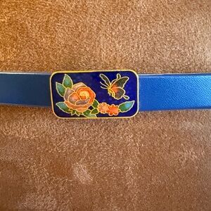 Blue Floral Enamel Butterfly Belt